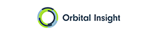 "Orbital Insight logo featuring a circular design with green and blue accents."