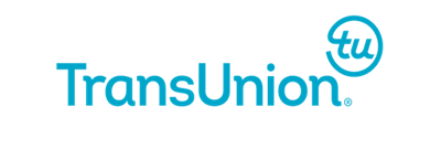 TransUnion logo in blue text with a circular design.