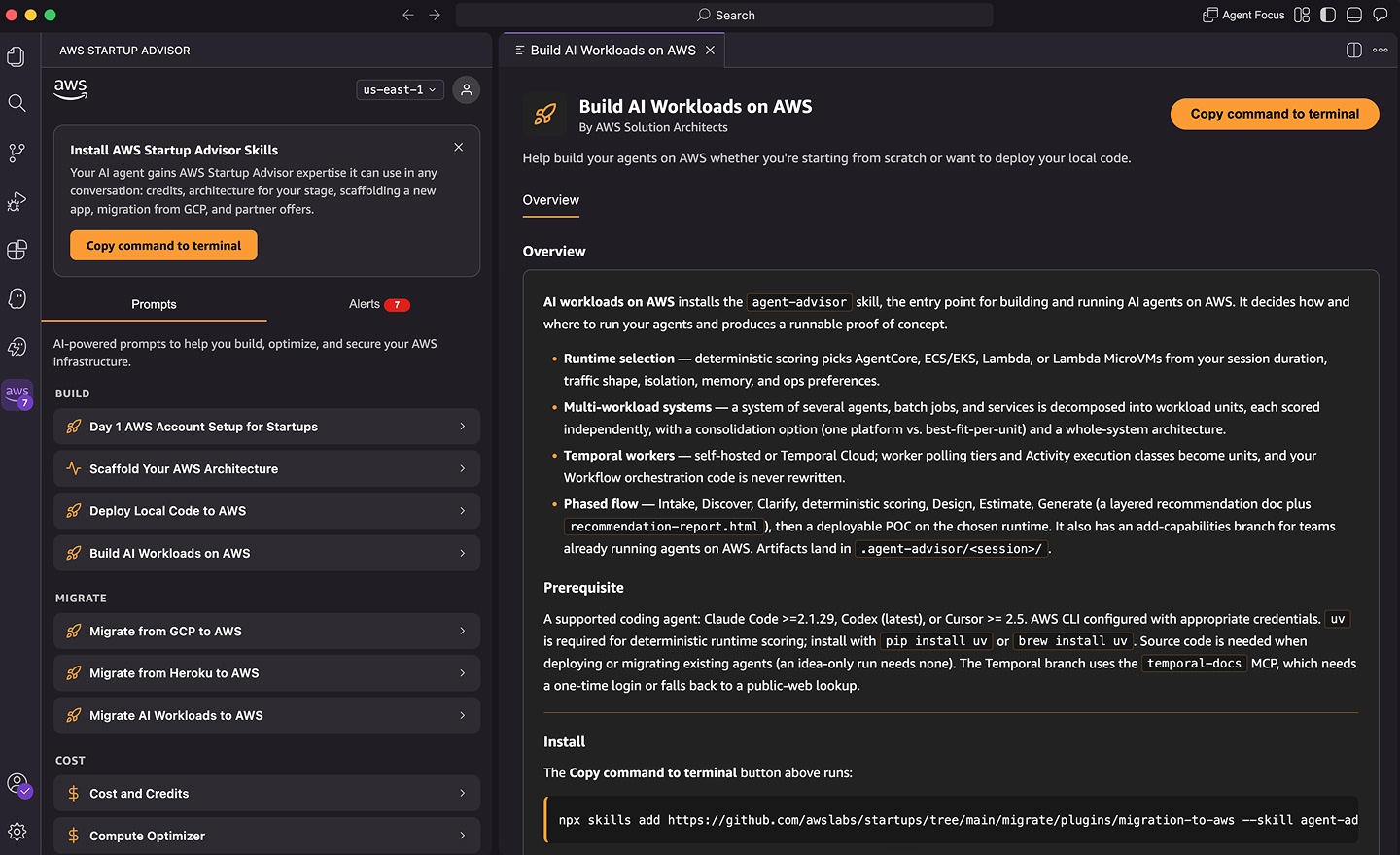 How does AWS Startup Advisor work?