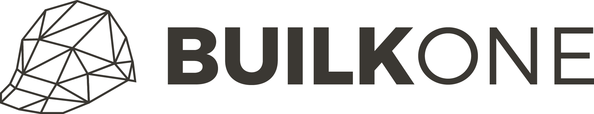 The logo for "BULKONE" features a geometric diamond shape on the left side, with a combination of black and gray colors. On the right side, the text "BULKONE" is written in a bold black font. The diamond shape is a geometric pattern made up of lines and angles, while the text is in a straightforward and bold font.