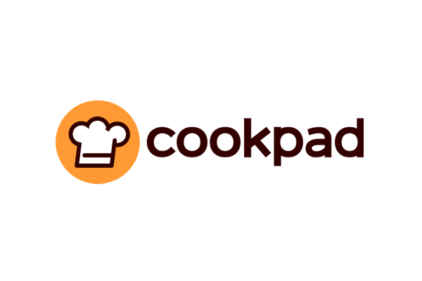 Cookpad logo featuring a chef hat icon on an orange background and 'Cookpad' in black text.