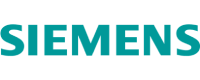 Siemens logo with teal colored text on a transparent background.