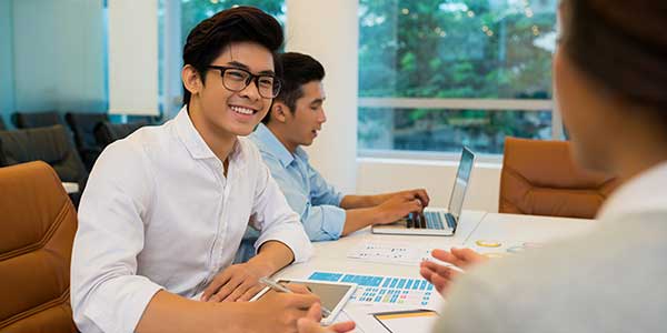 People working at desk