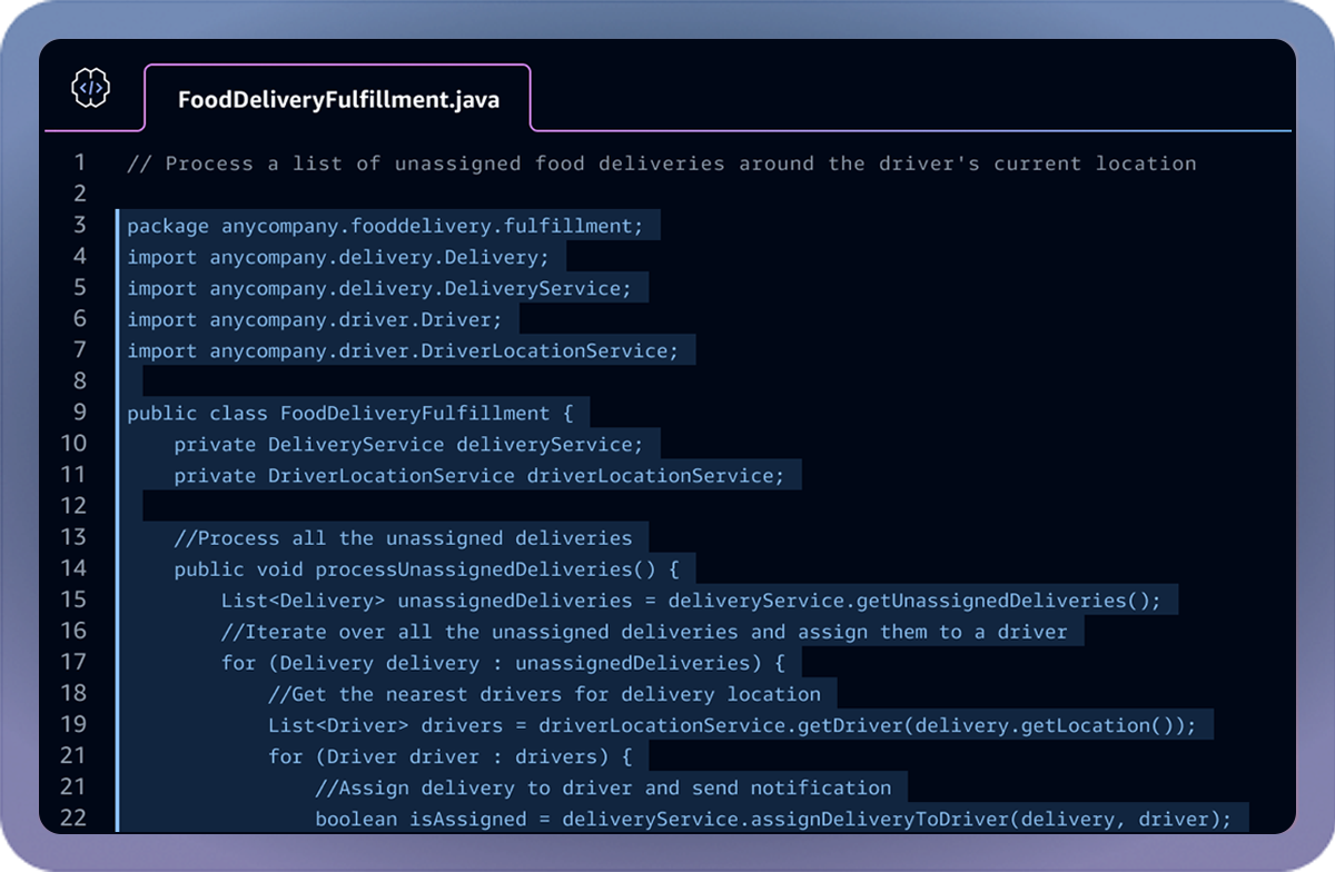 custom code recommendations screenshot