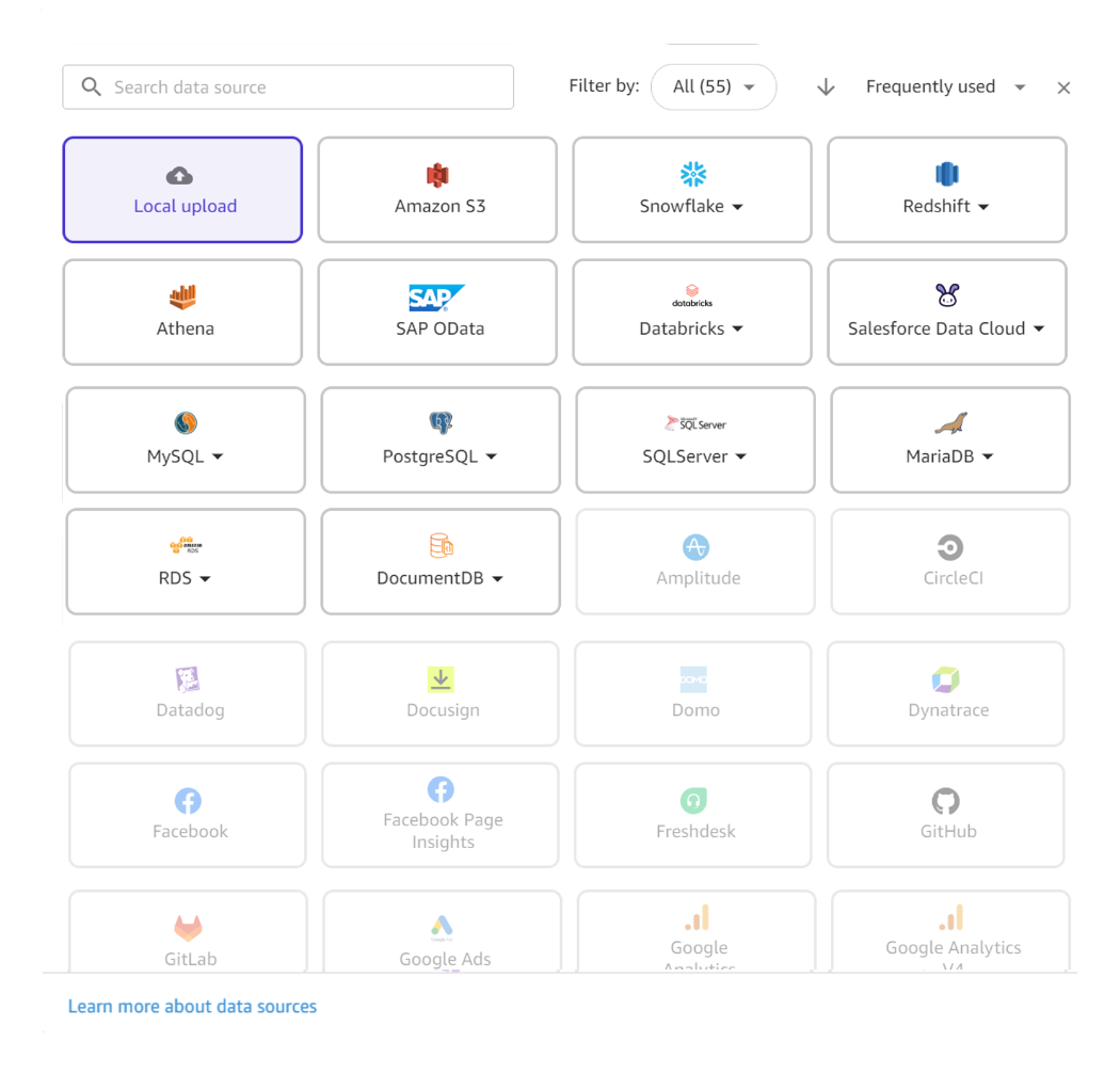 SageMaker Data Wrangler でデータを選択してクエリする