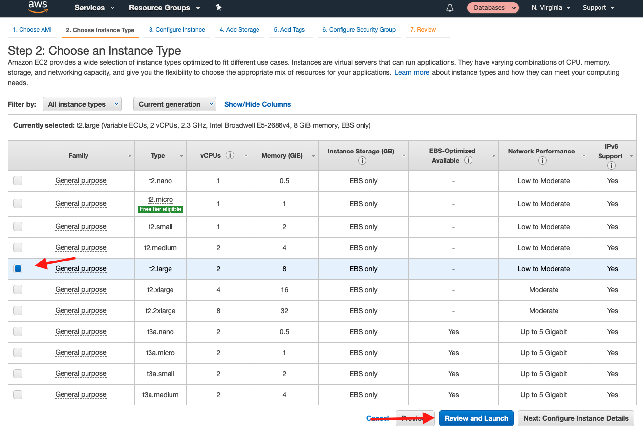 Choose the instance type for your Amazon EC2 instance