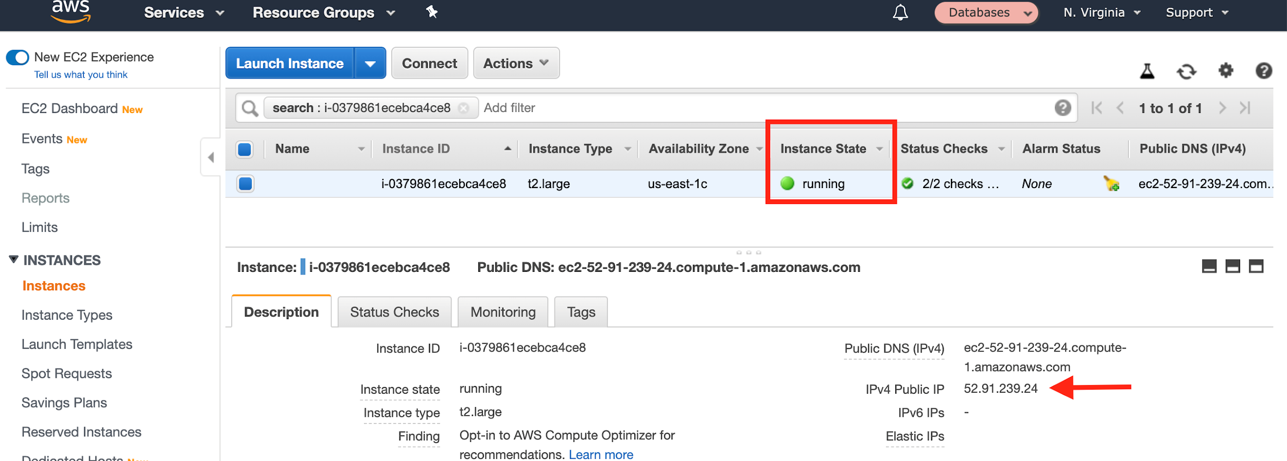 When the &quot;Instance State&quot; shows &quot;running,&quot; you can SSH into your instance