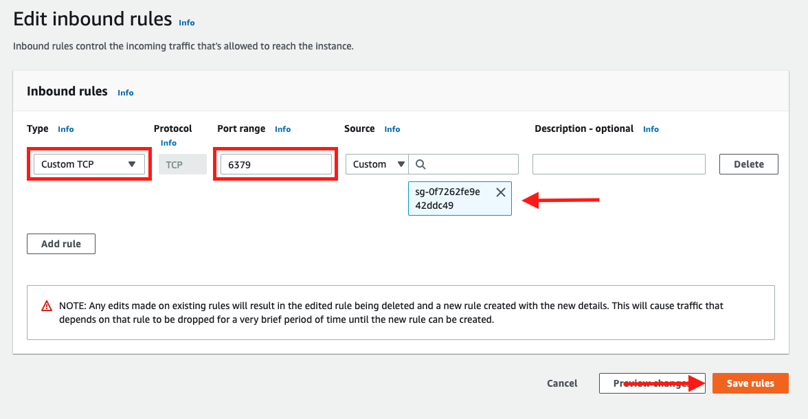 Add an inbound rule