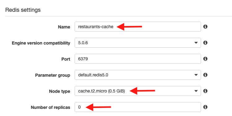 Redis settings to establish