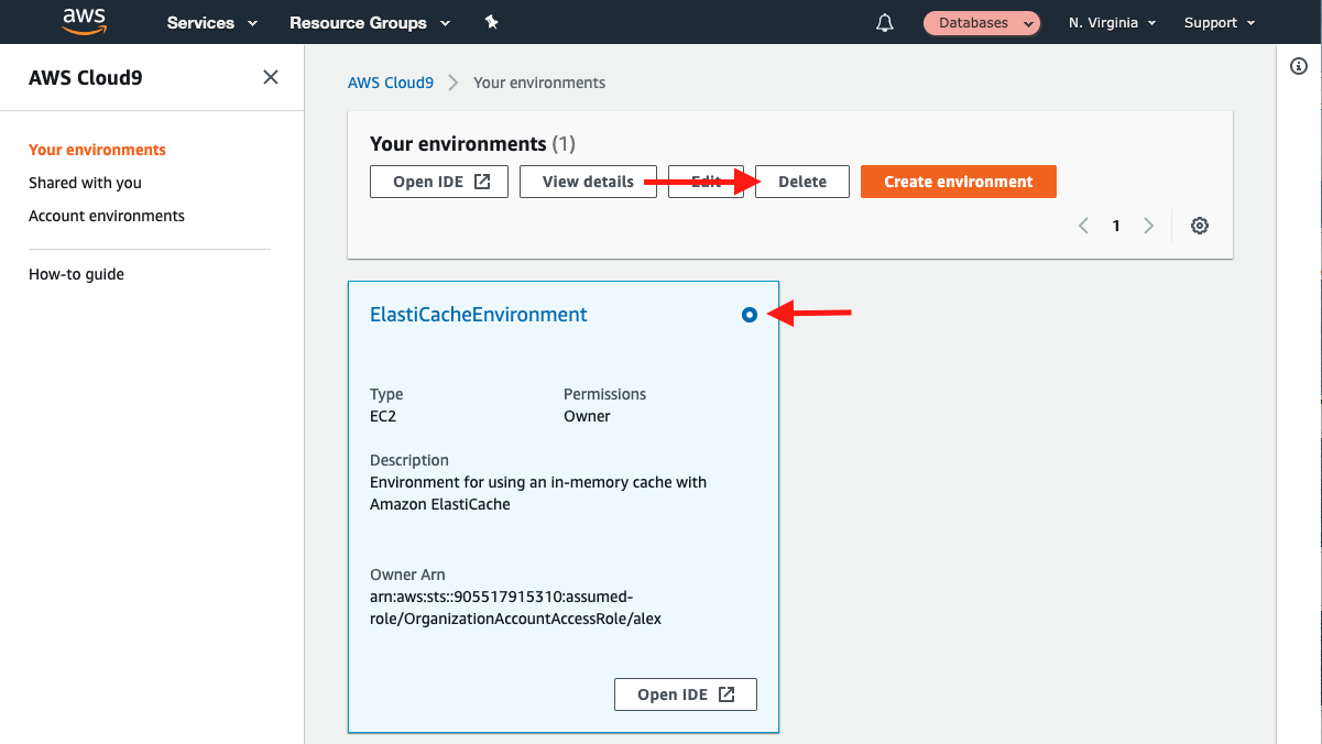 Delete your AWS Cloud9 development environment