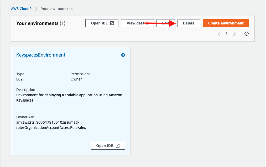 Delete your AWS Cloud9 development environment