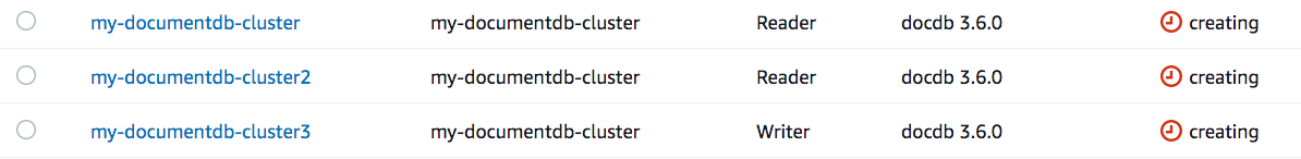 When your cluster&rsquo;s &quot;Writer&quot; instance shows a status of &quot;available,&quot; move to the next module