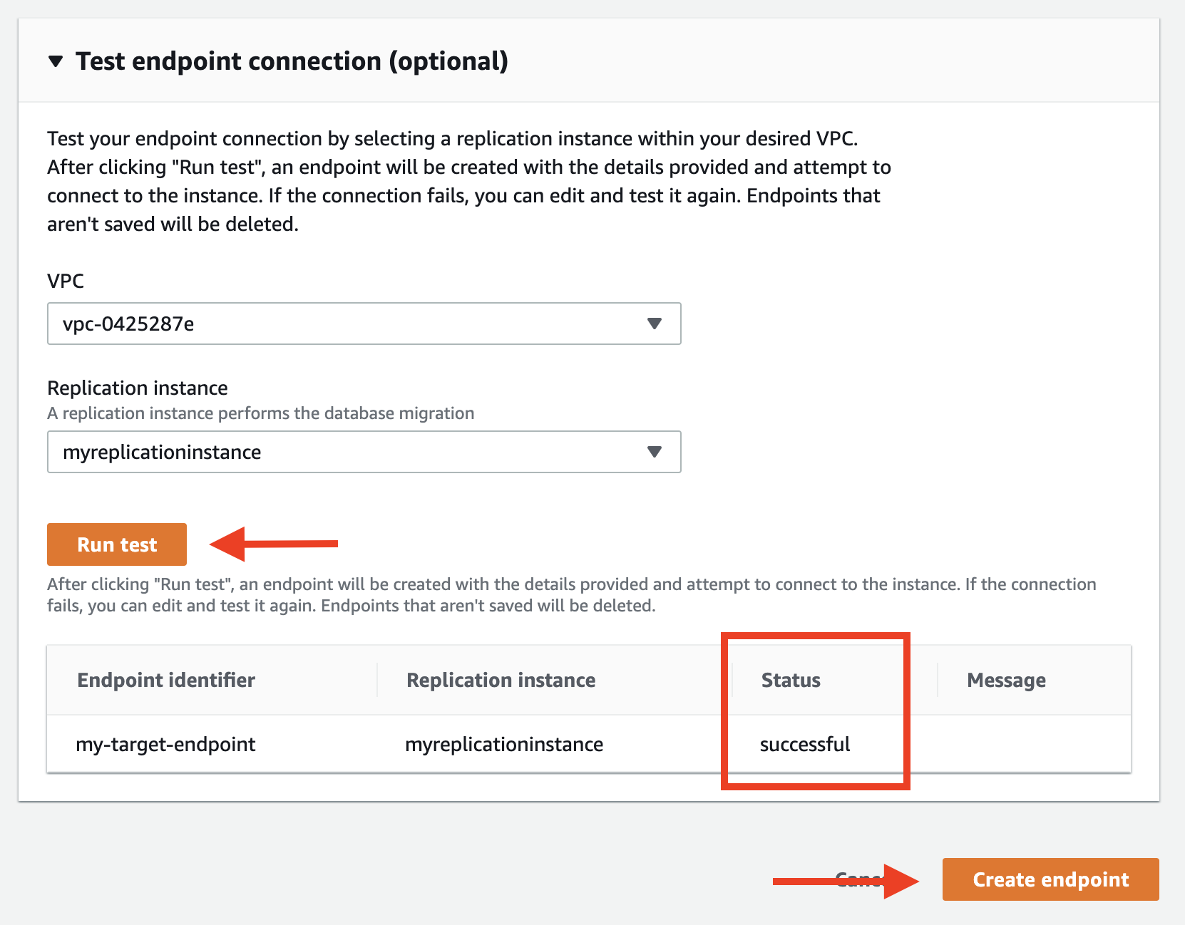 Test the connection to ensure that it was configured correctly