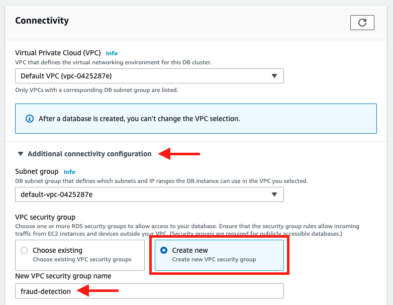 Create a new security group