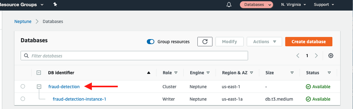 Choose the &quot;DB identifier&quot; with a &quot;Role&quot; of &quot;Cluster&quot; to see information about your cluster