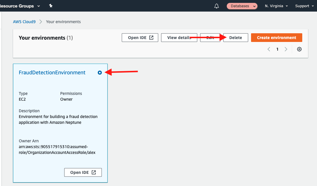 Delete your AWS Cloud9 development environment