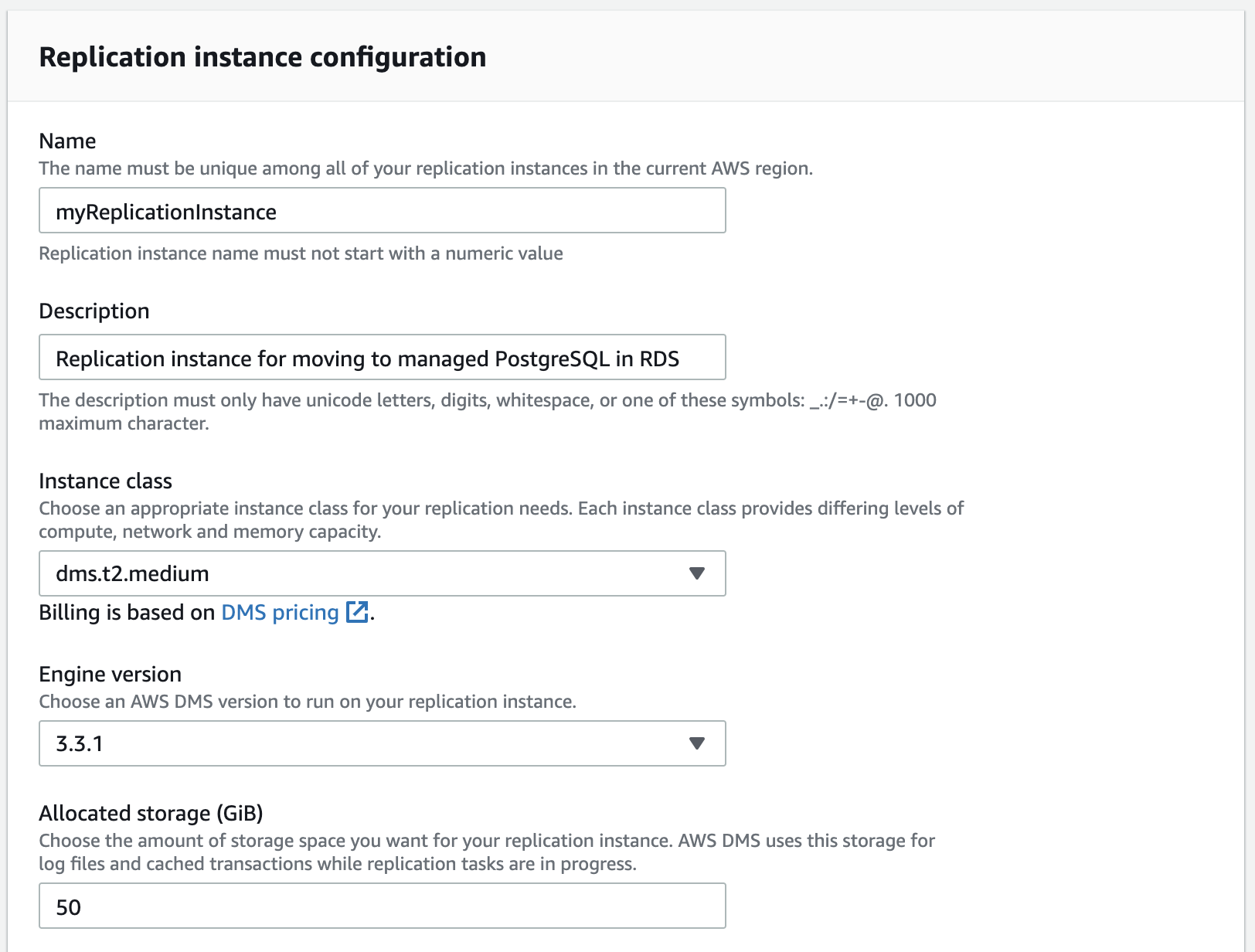 Configure your replication instance