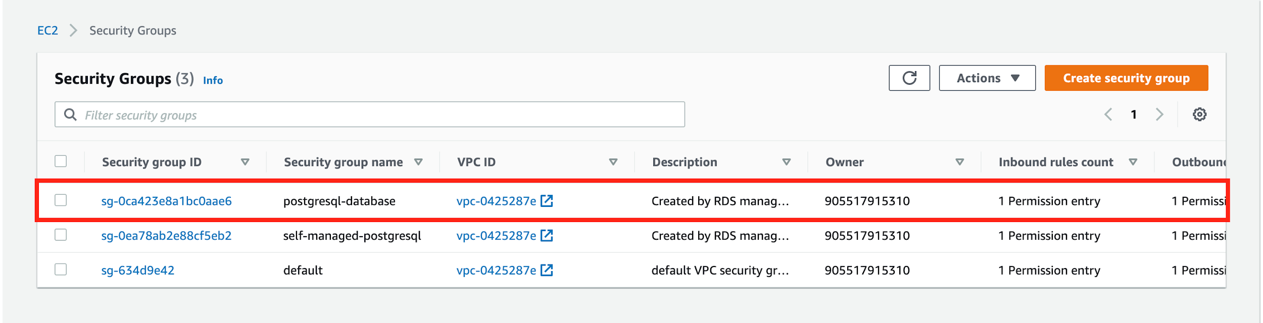 Add a rule to your security group to allow your replication instance to access your database