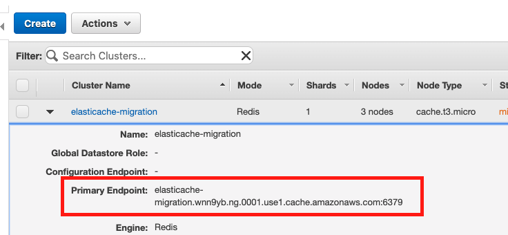 You can find the &quot;Primary Endpoint&quot; for your ElastiCache cluster in the ElastiCache console