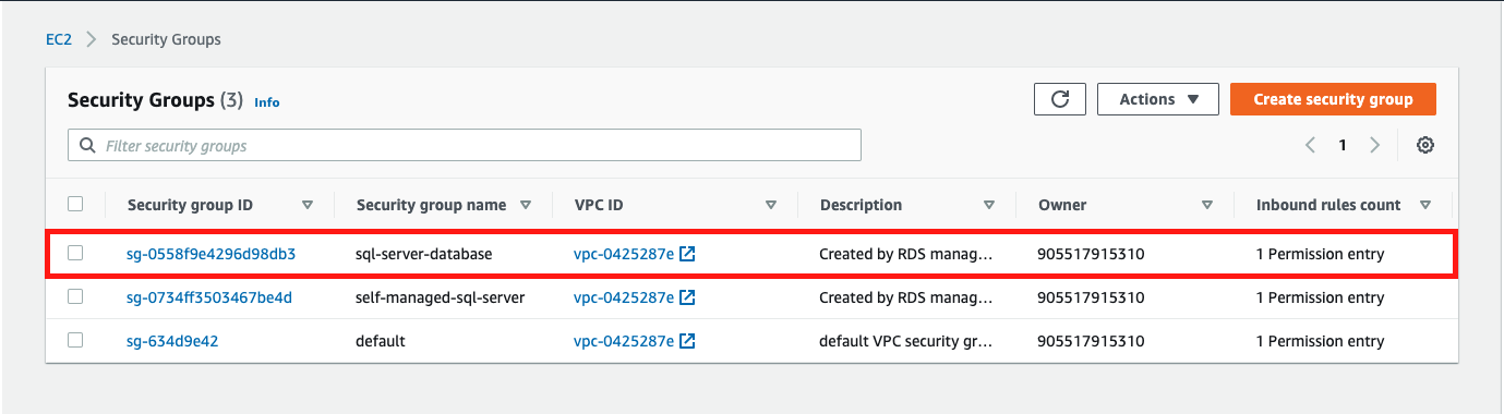 Add a rule to your security group to allow your replication instance to access your database