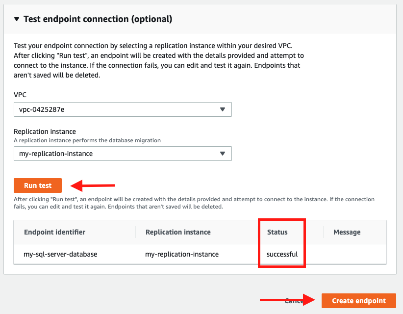 Test the connection to ensure that it was configured correctly