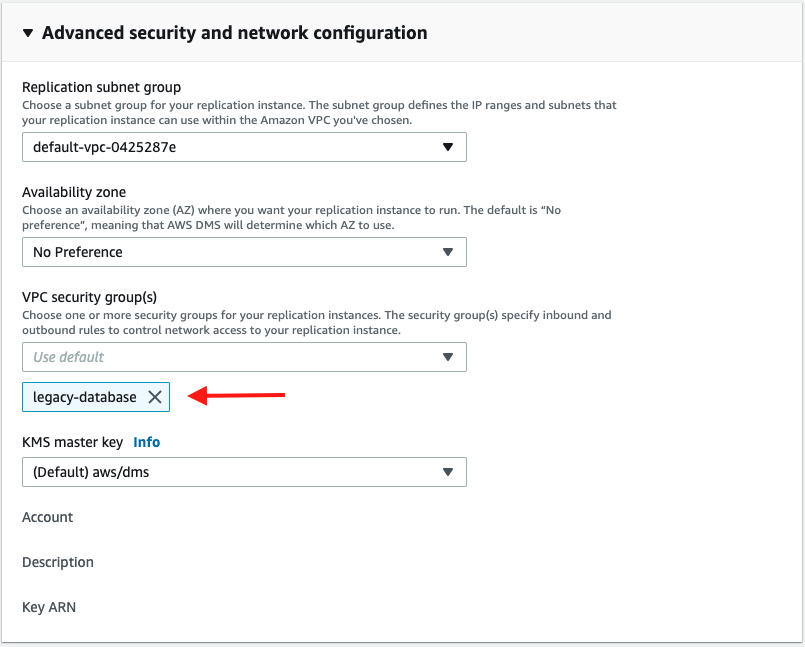 Advanced security and network configuration settings