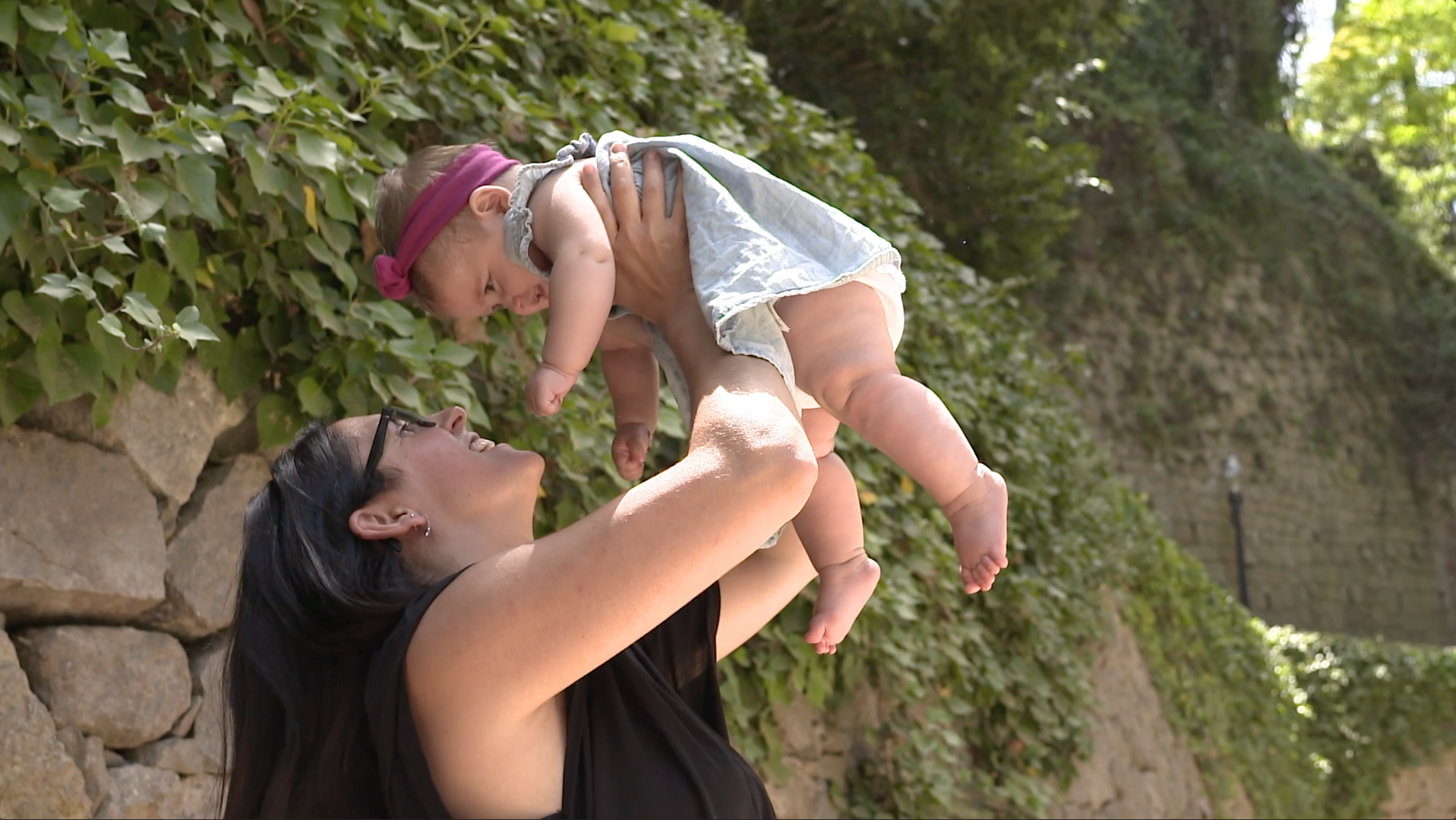 Woman holding baby