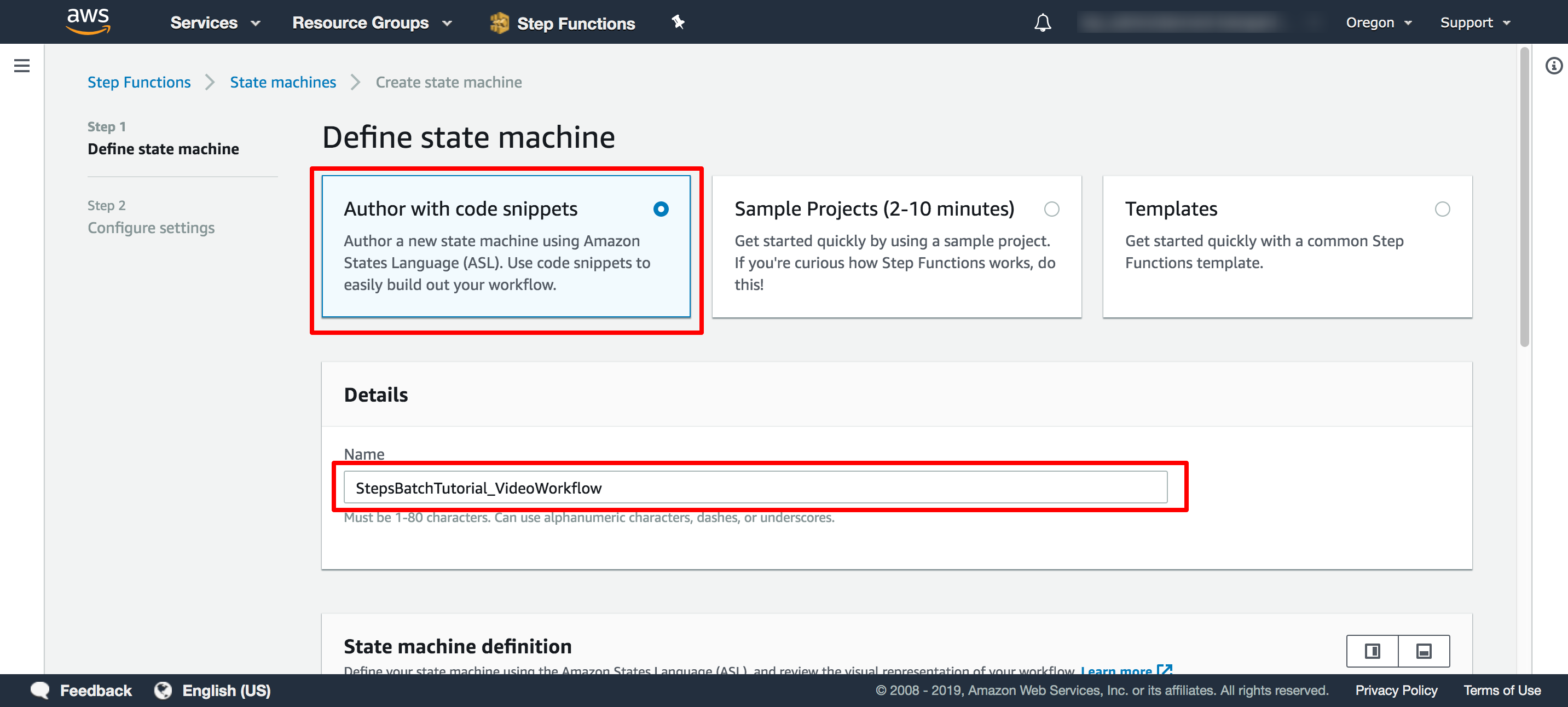 Define state machine