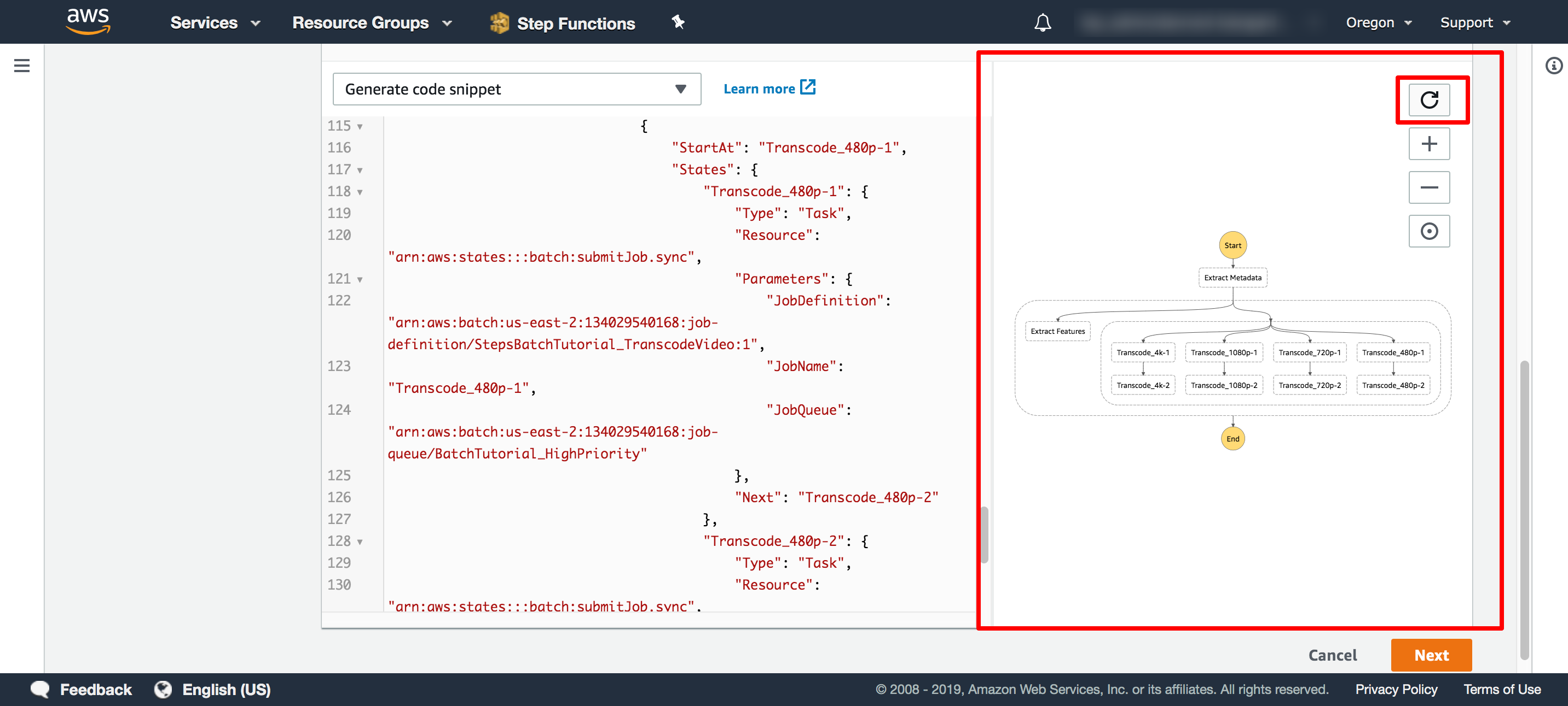 Refresh code snippet