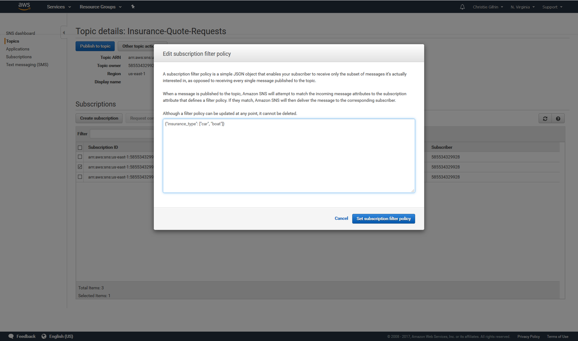 How to Filter Messages Published to Amazon SNS Topics - AWS