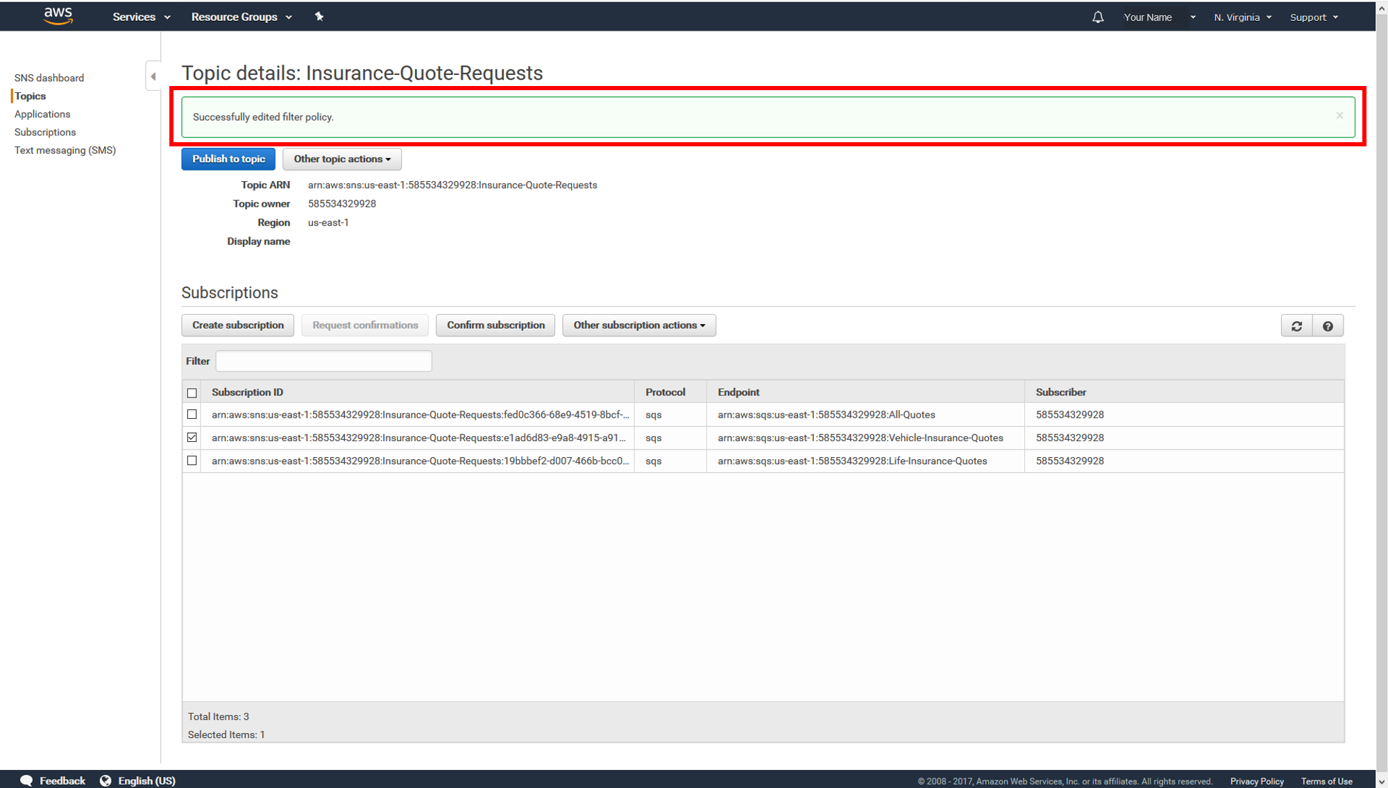 How to Filter Messages Published to Amazon SNS Topics - AWS