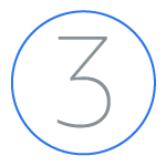 Icon of the number 3 enclosed in a circle