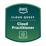 Значок AWS Cloud Quest для роли Cloud Practitioner