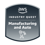 Insignia de AWS Industry Quest: Manufacturing and Auto