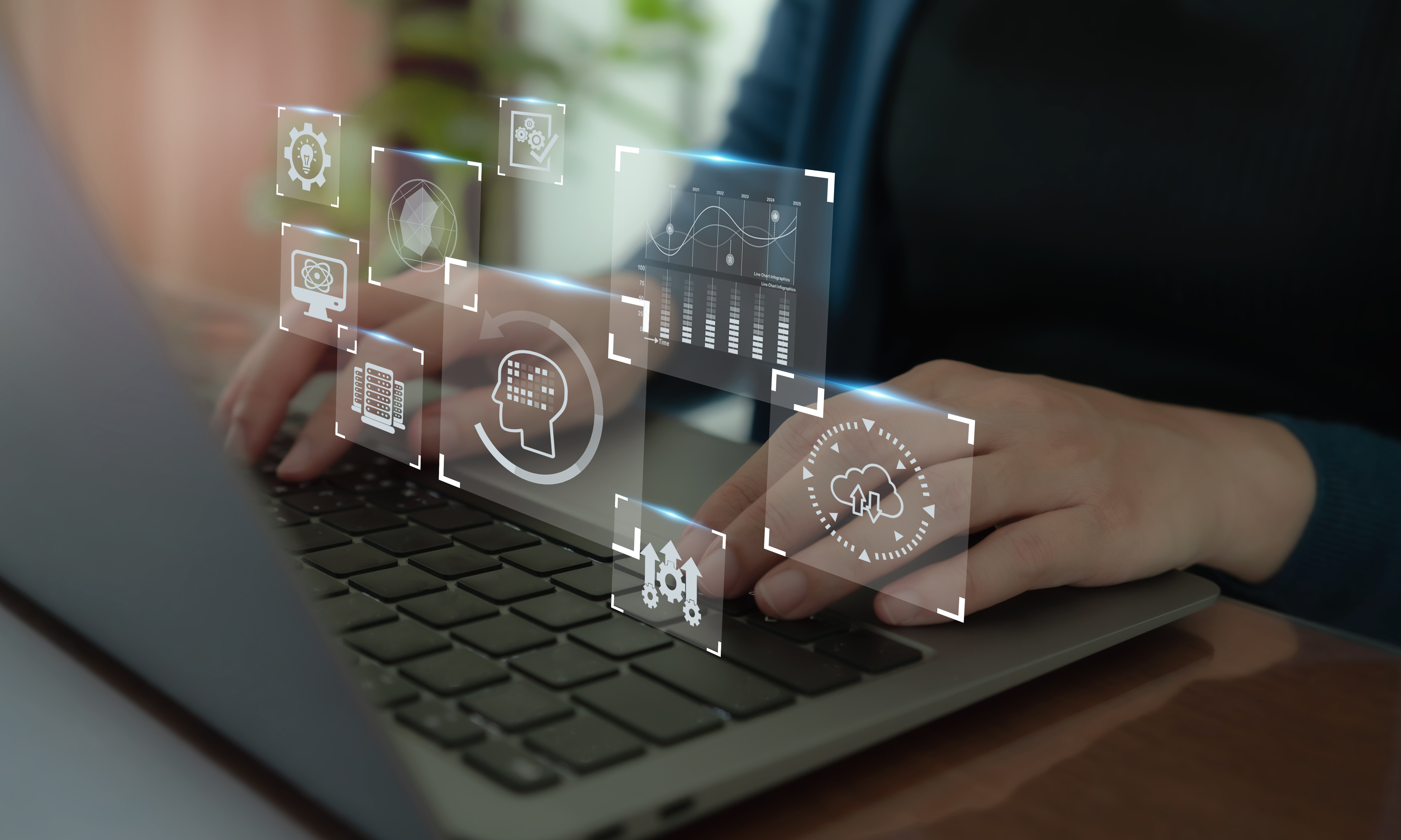 Data driven mindset concept. Collecting big data, analytics and making decisions based on data analysis instead of emotion and intuition. Challenge and implement the data driven culture in company.