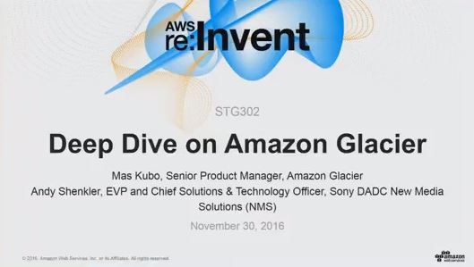Thumbnail for Glacier reInvent session_2016